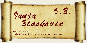 Vanja Blašković vizit kartica